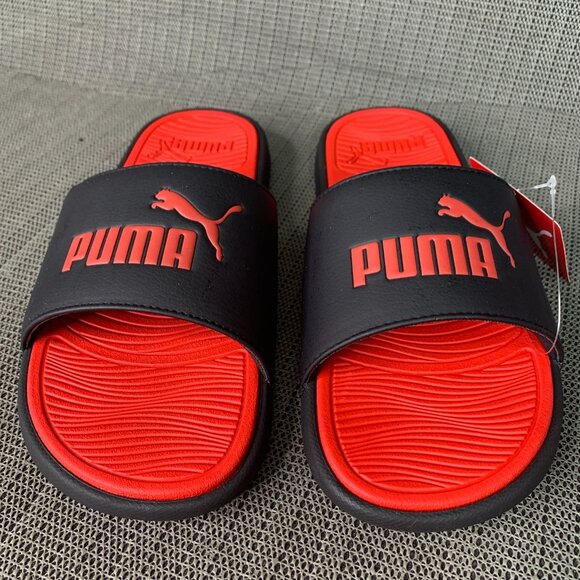 Puma Adult Slide Sandals US 9 EUR 42 Red & Black Comfortable Slip-On Footwear - Picture 3 of 6